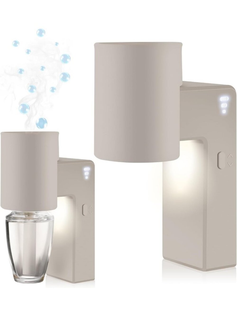 2 Pcs Wall Fragrance Plug-In Night Light & Adjustable Essential Oil Diffuser